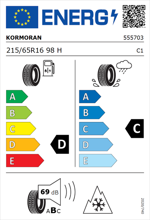 Tyre Label for Kormoran SUV Summer 215/65R16 98H